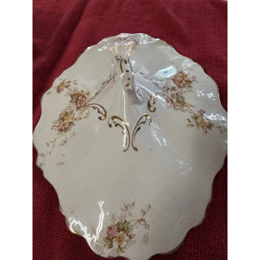 Antique 1901 East Liverpool Potteries Covered Veggie Tureen 11